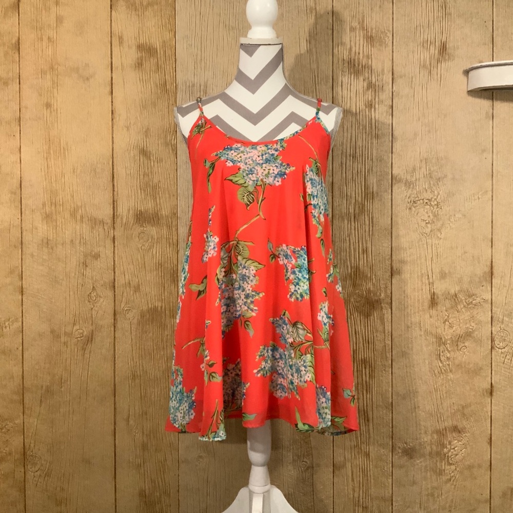 Coral Hydrangea Bella Mini Dress